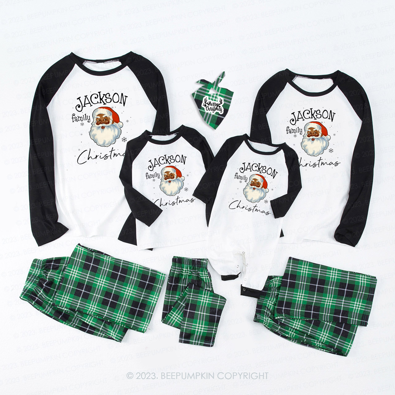 Custom Family Name Santa Holiday Pajamas Beepumpkin