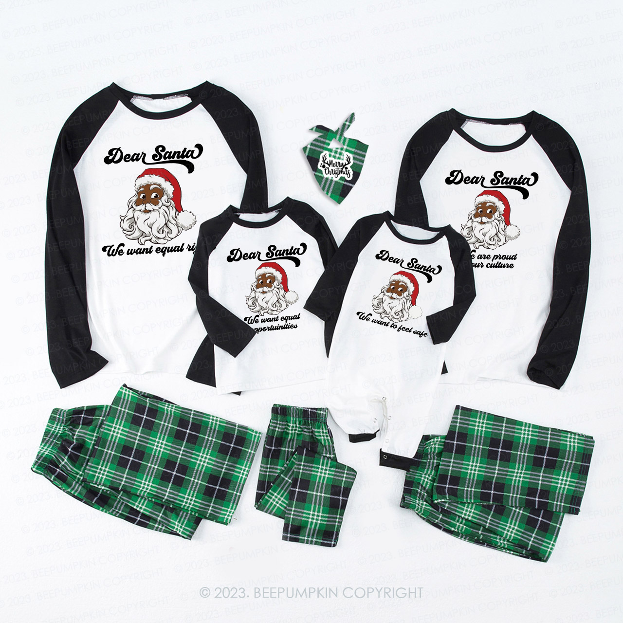 Personalized Dear Santa Black Family Christmas Pajamas Beepumpkin