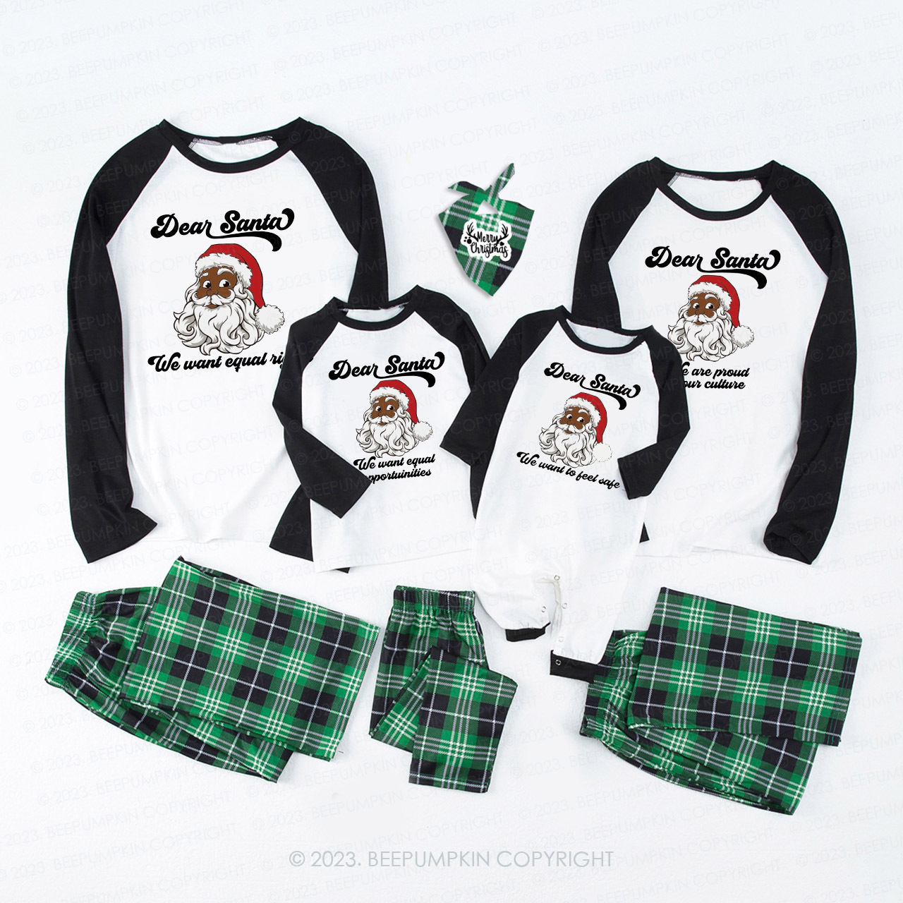 Personalized Dear Santa Black Family Christmas Pajamas Beepumpkin