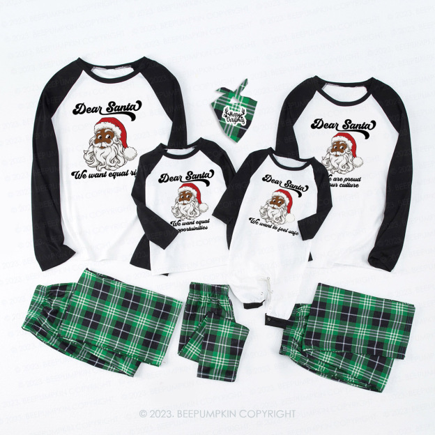 Personalized Dear Santa Black Family Christmas Pajamas Beepumpkin