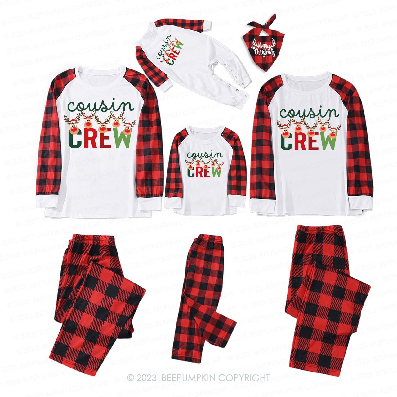 2023 Chirstmas Cousin Deer Crew Family Matching Pajamas Beepumpkin