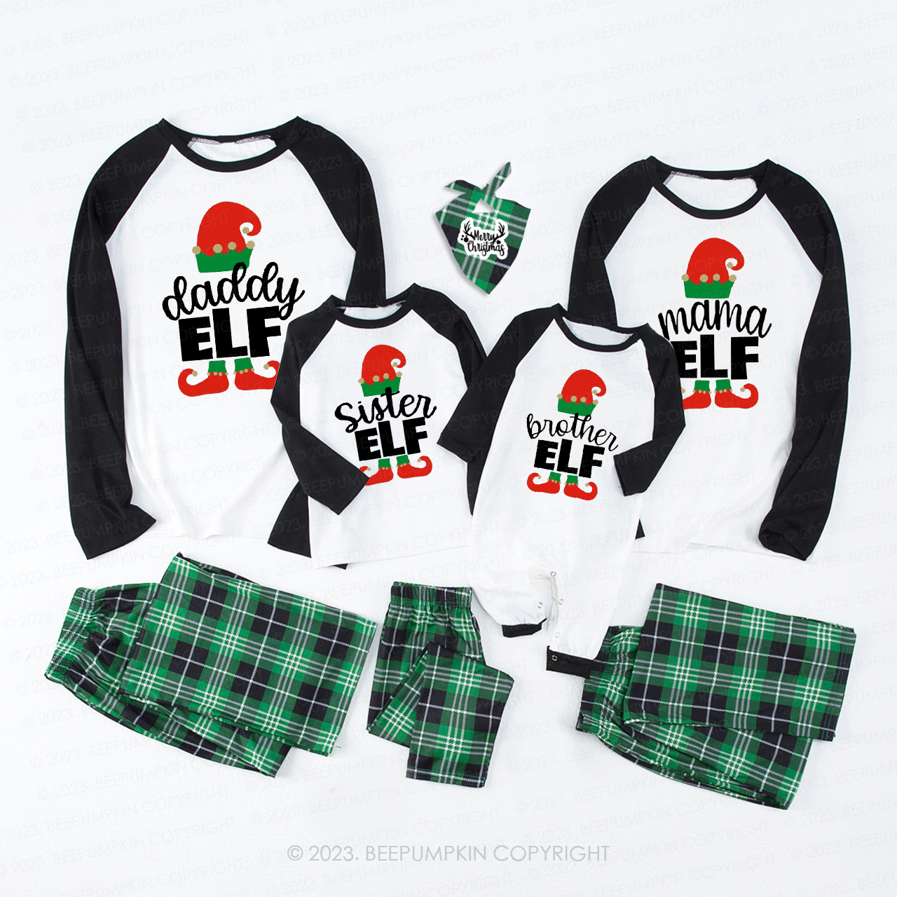 Personalized Matching Christmas Family Elf Pajamas Beepumpkin
