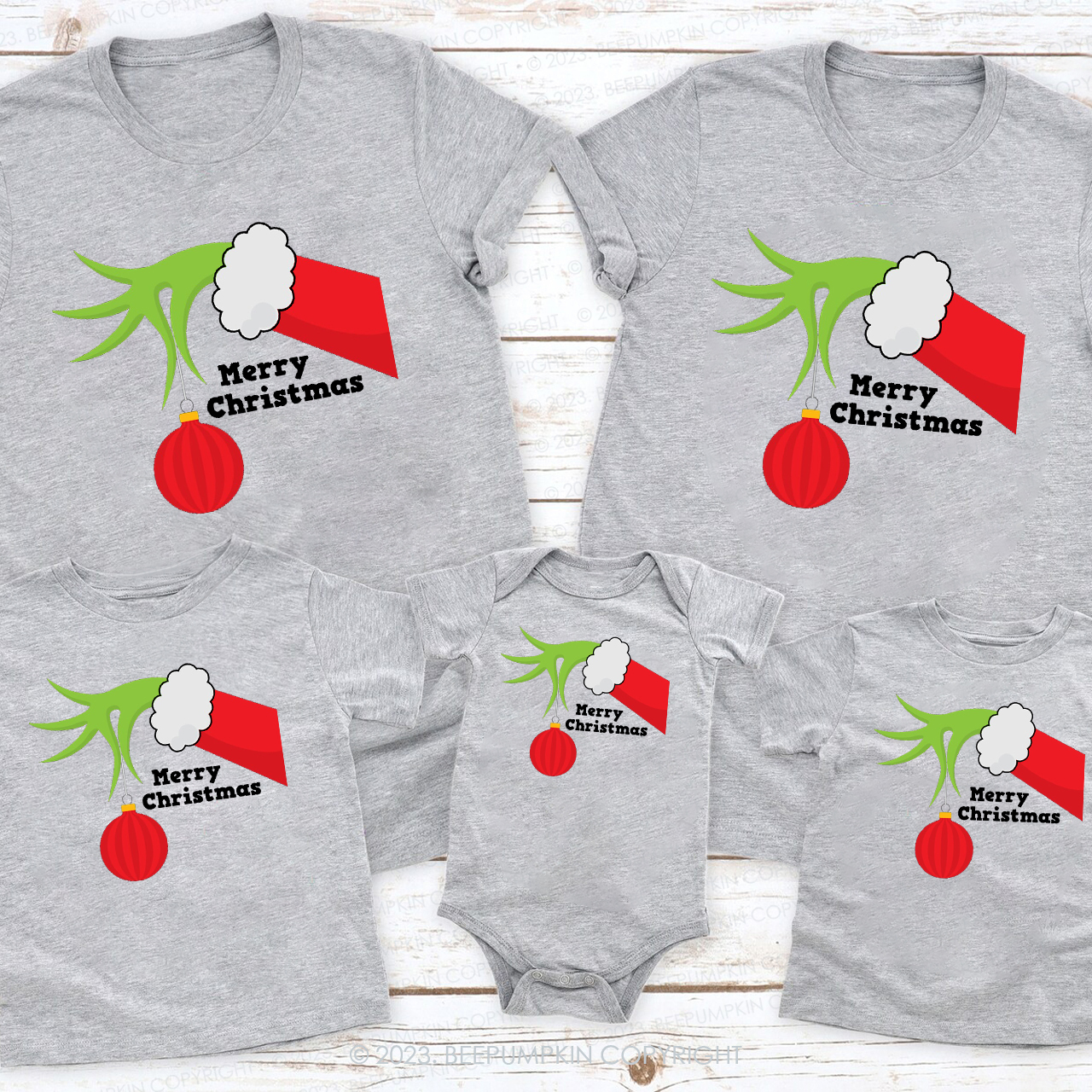 Merry Christmas Classic Matching Family T-Shirt Beepumpkin