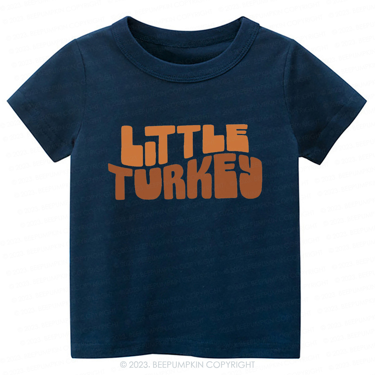 Fall Natural Little Turkey Thanksgiving Kids Tees 
