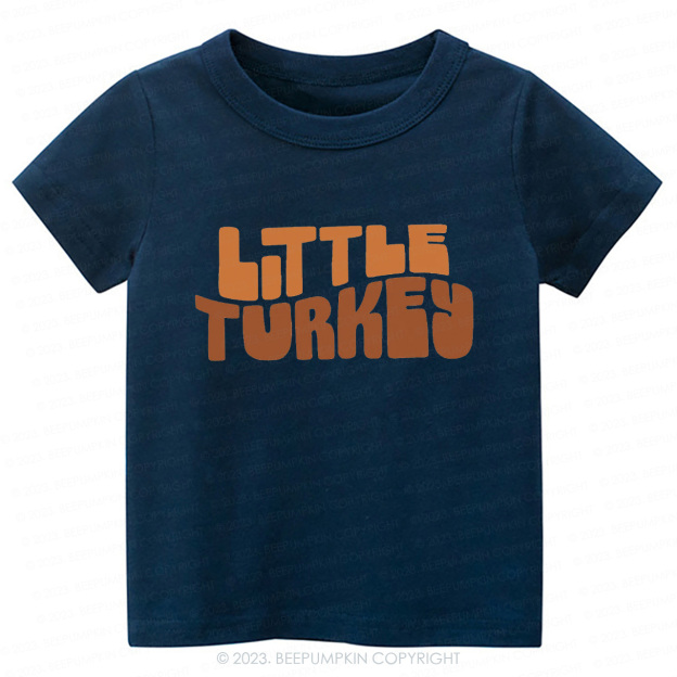 Fall Natural Little Turkey Thanksgiving Kids Tees 
