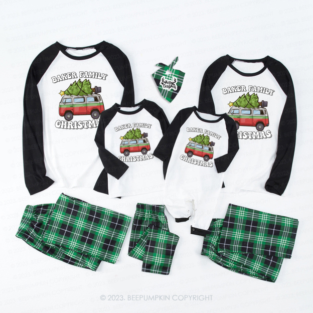 Custom Hippie Retro Christmas Matching Pajamas For Family Beepumpkin