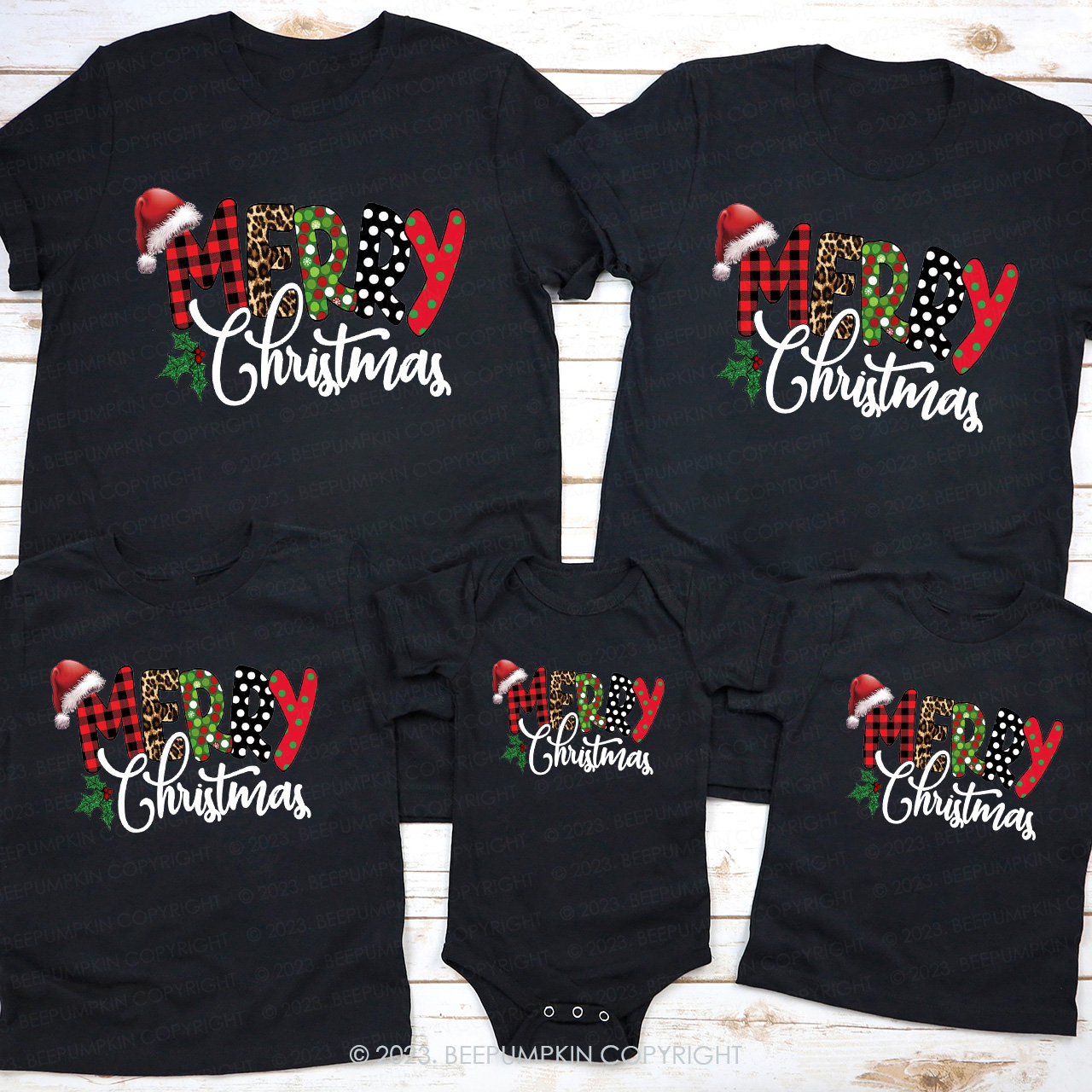 Merry Christmas Buffalo Plaid Love Shirts For Family Beepumpkin
