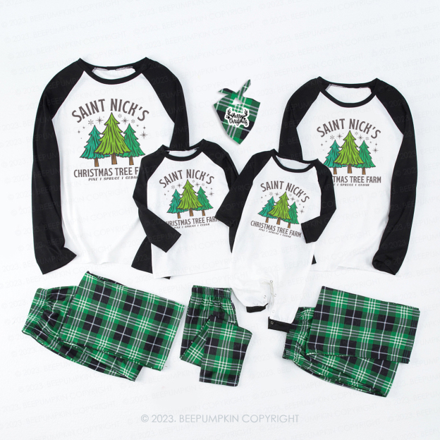 Saint Nick��s Christmas Tree Farm Matching Pajamas For Family Beepumpkin