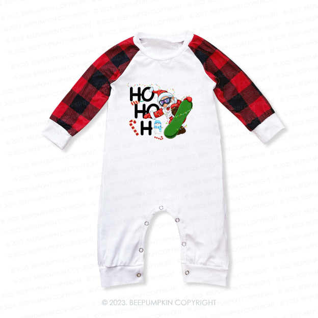 Hohoh Santa Claus Skiing Matching Pajamas For Family Beepumpkin