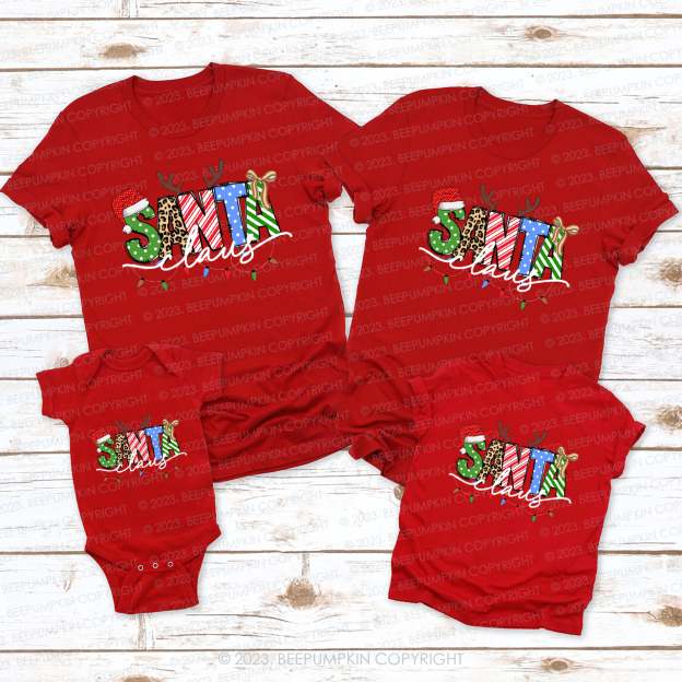 Santa Claus Lost Antlers Family Matching Tees Beepumpkin
