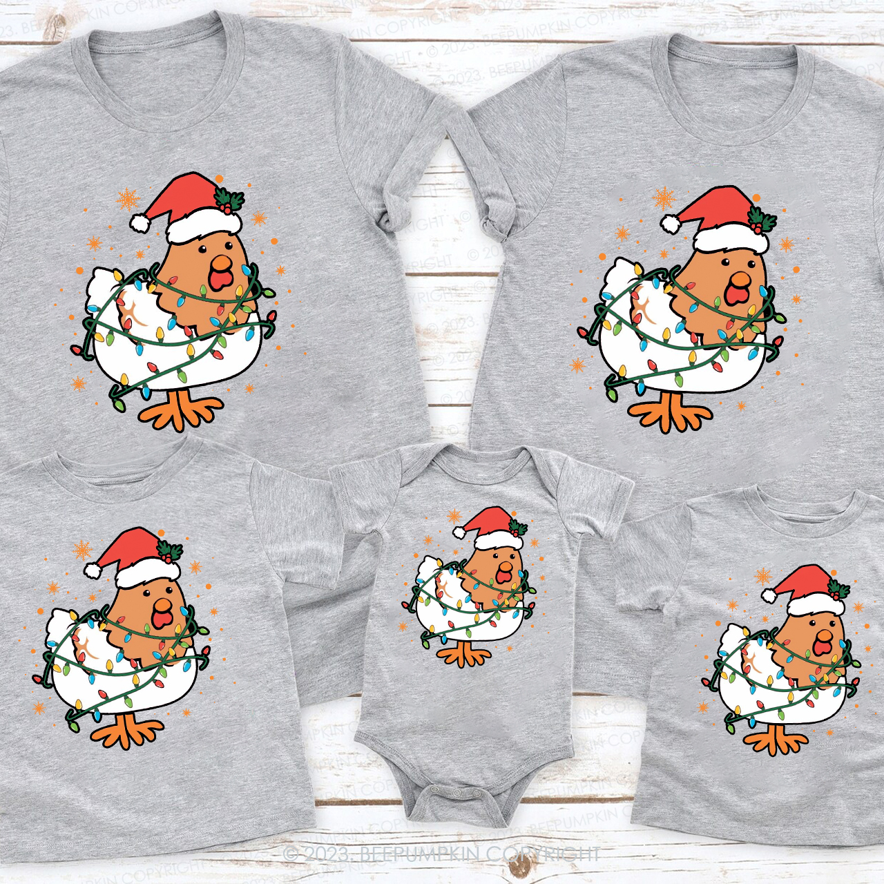 Chicken Lover Christmas Family Matching Shirts Beepumpkin