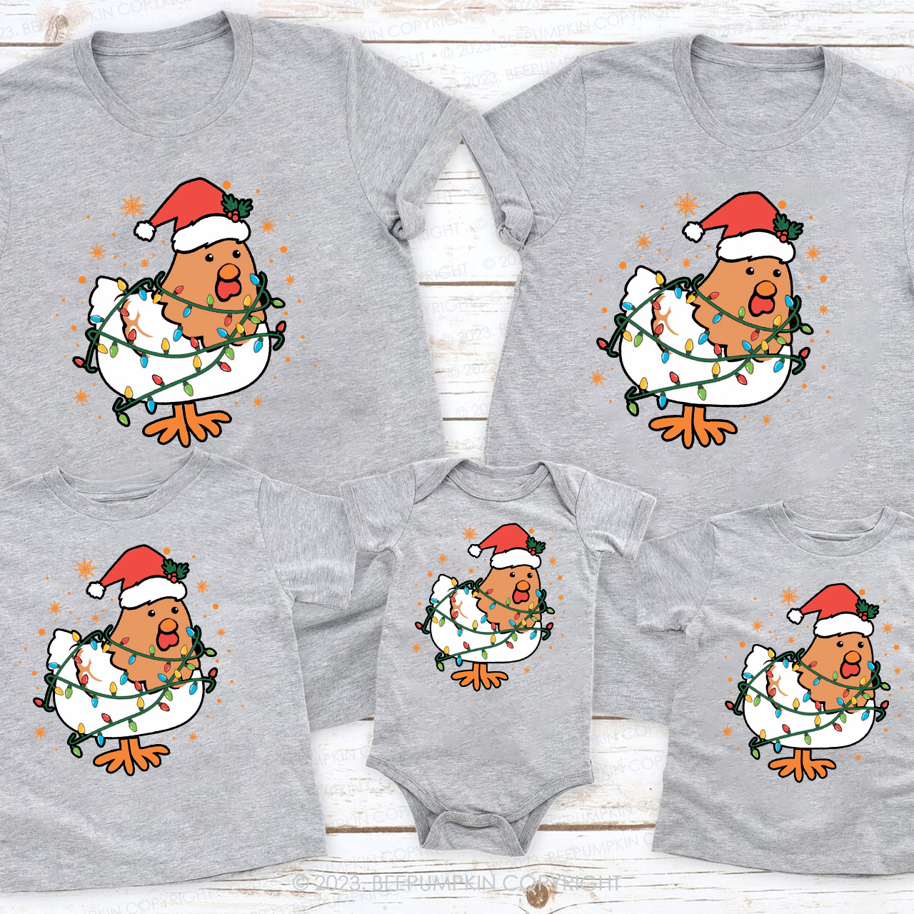 Chicken Lover Christmas Family Matching Shirts Beepumpkin