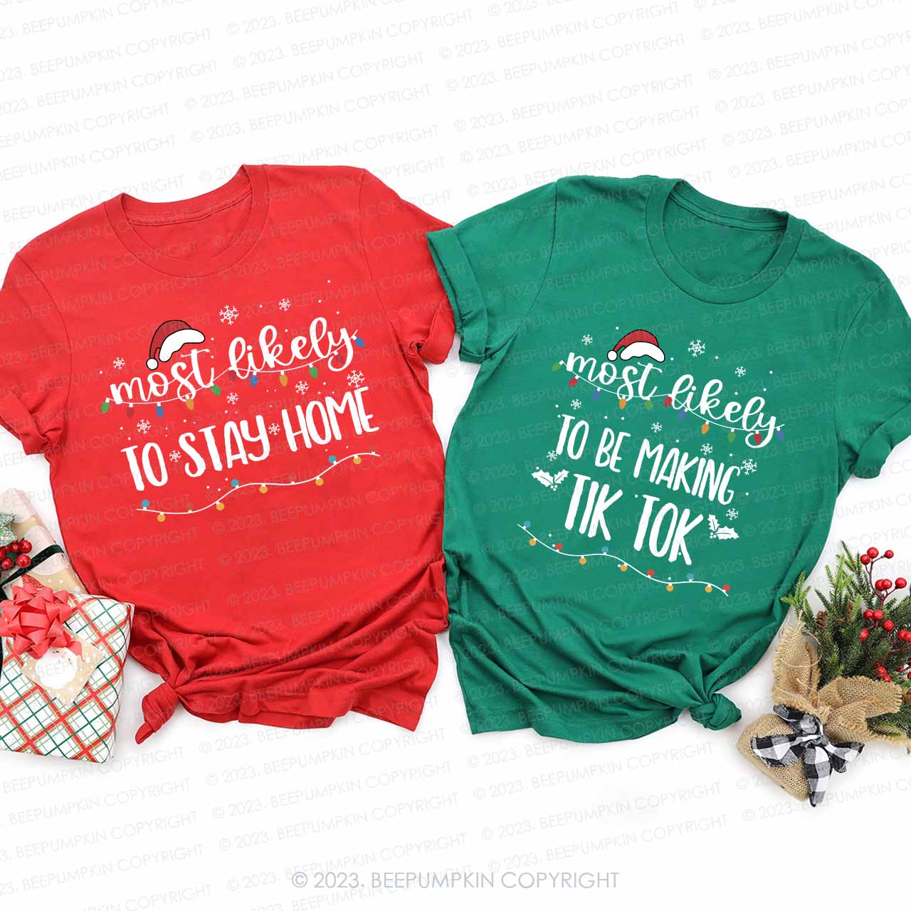 Funny Most Likely To Christmas Family Matching Shirts Beepumpkin