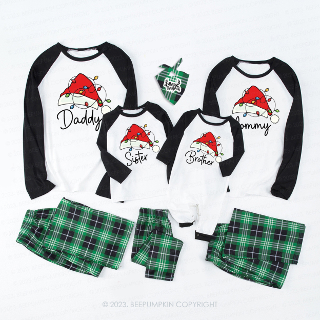 Red Santa Hat Christmas Family Matching Pajamas Beepumpkin