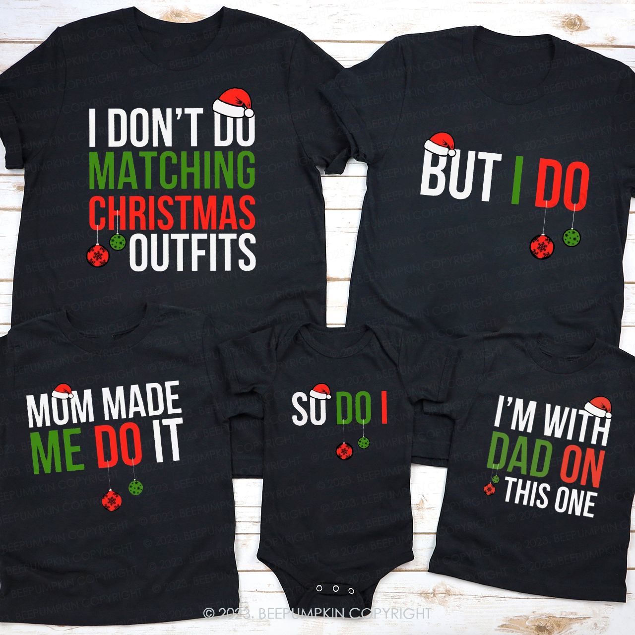 Personalized I Don't Do Funny Family Christmas Matching Tees Beepumpkin