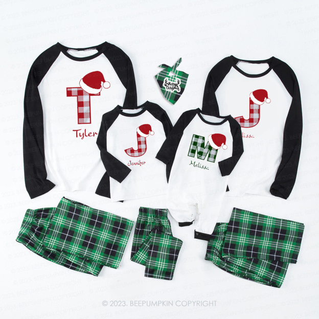 Personalized Monogrammed Plaid Christmas Family Pajamas
