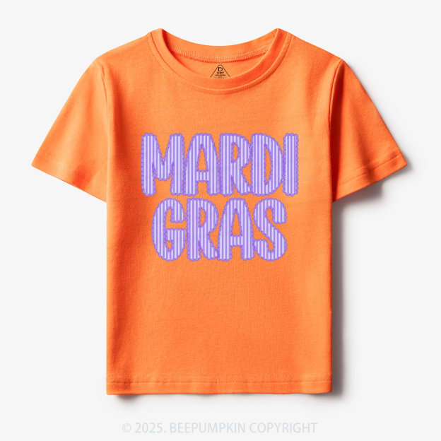 Purple Seersucker Mardi Gras Toddler&Kid's Tees Beepumpkin