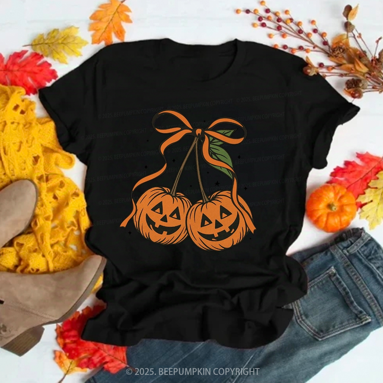 Pumpkin Face Halloween T-Shirts Beepumpkin 