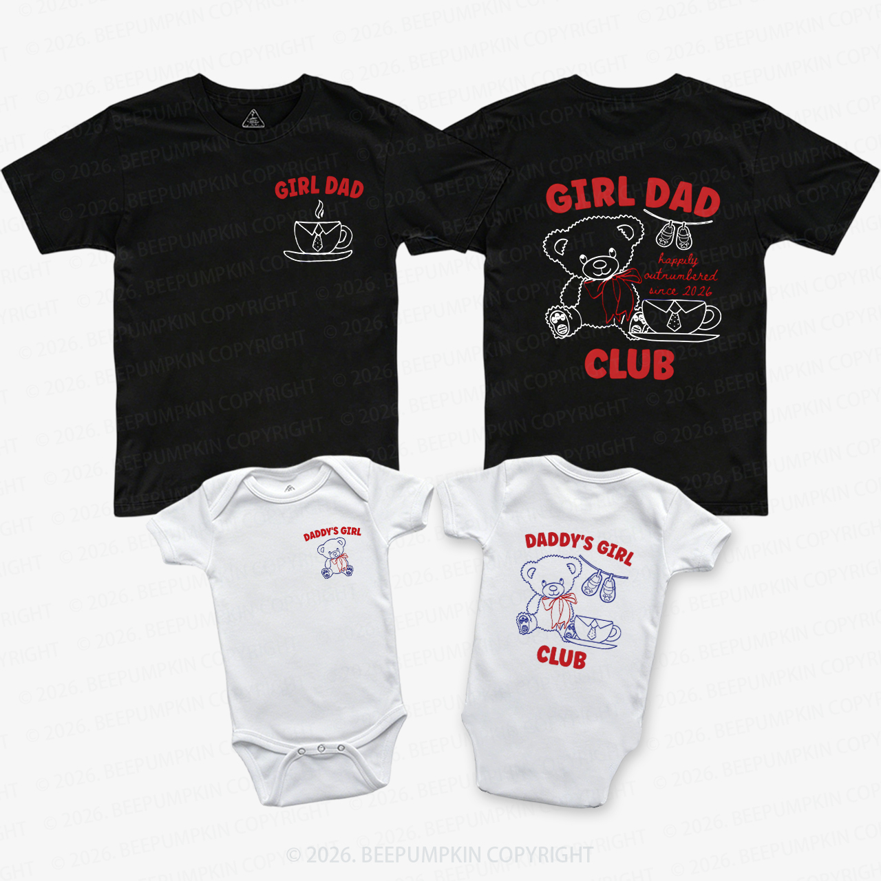 Happily Outnumbered Family Matching Shirts