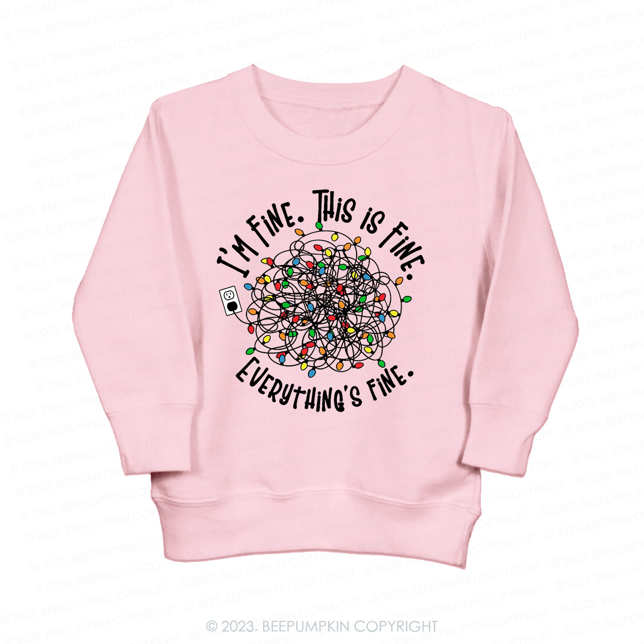 Holiday Christmas Lights Kids Sweatshirt Beepumpkin