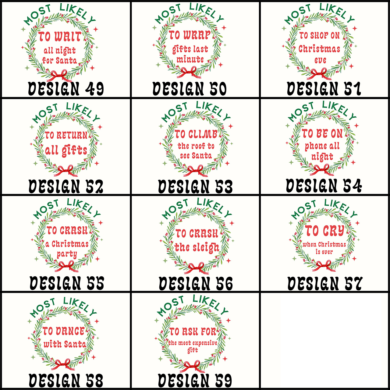 Custom Florals Design Most Likely To Christmas Shirts