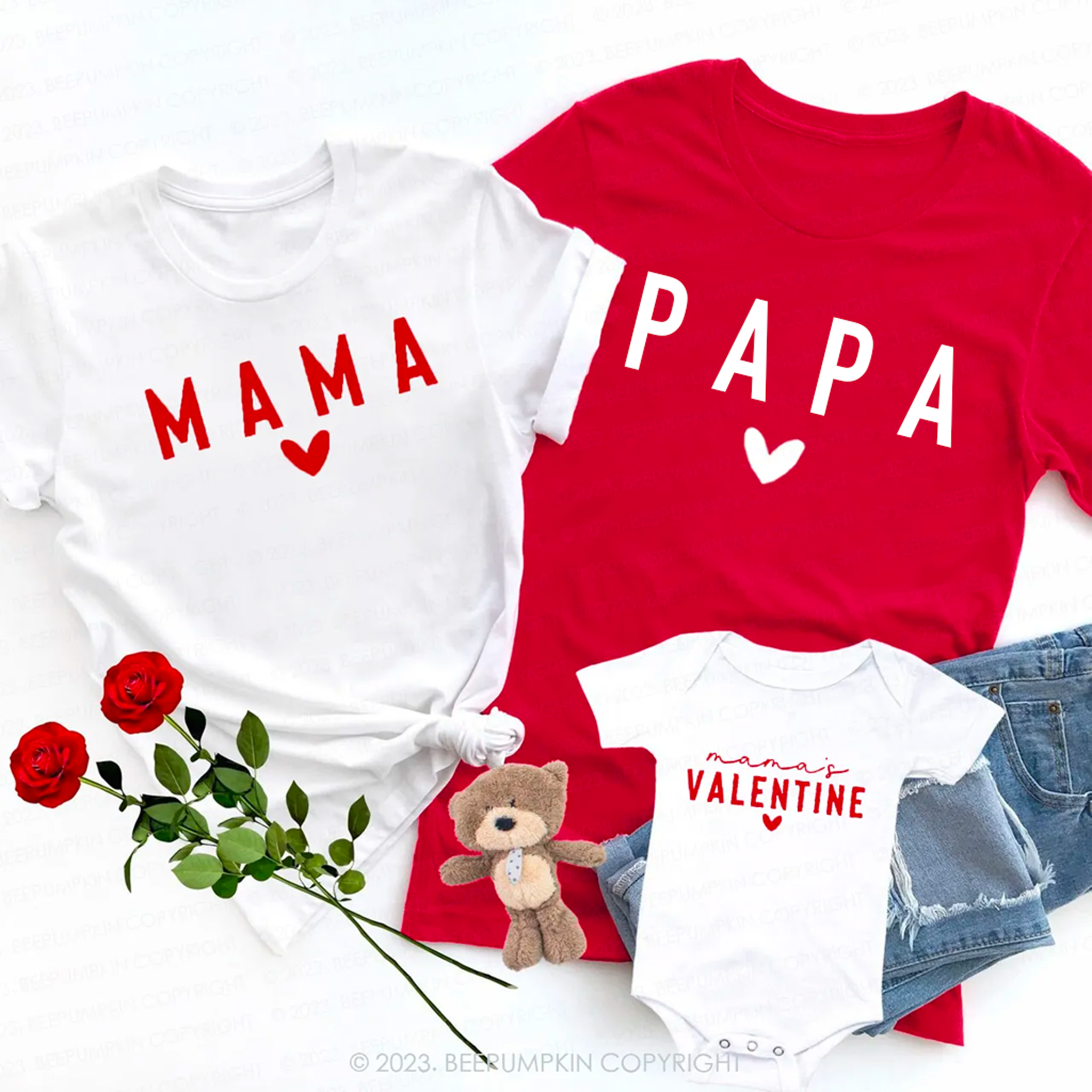 Mama And Mamas Outfit Valentine's Day Family Matching Shirts