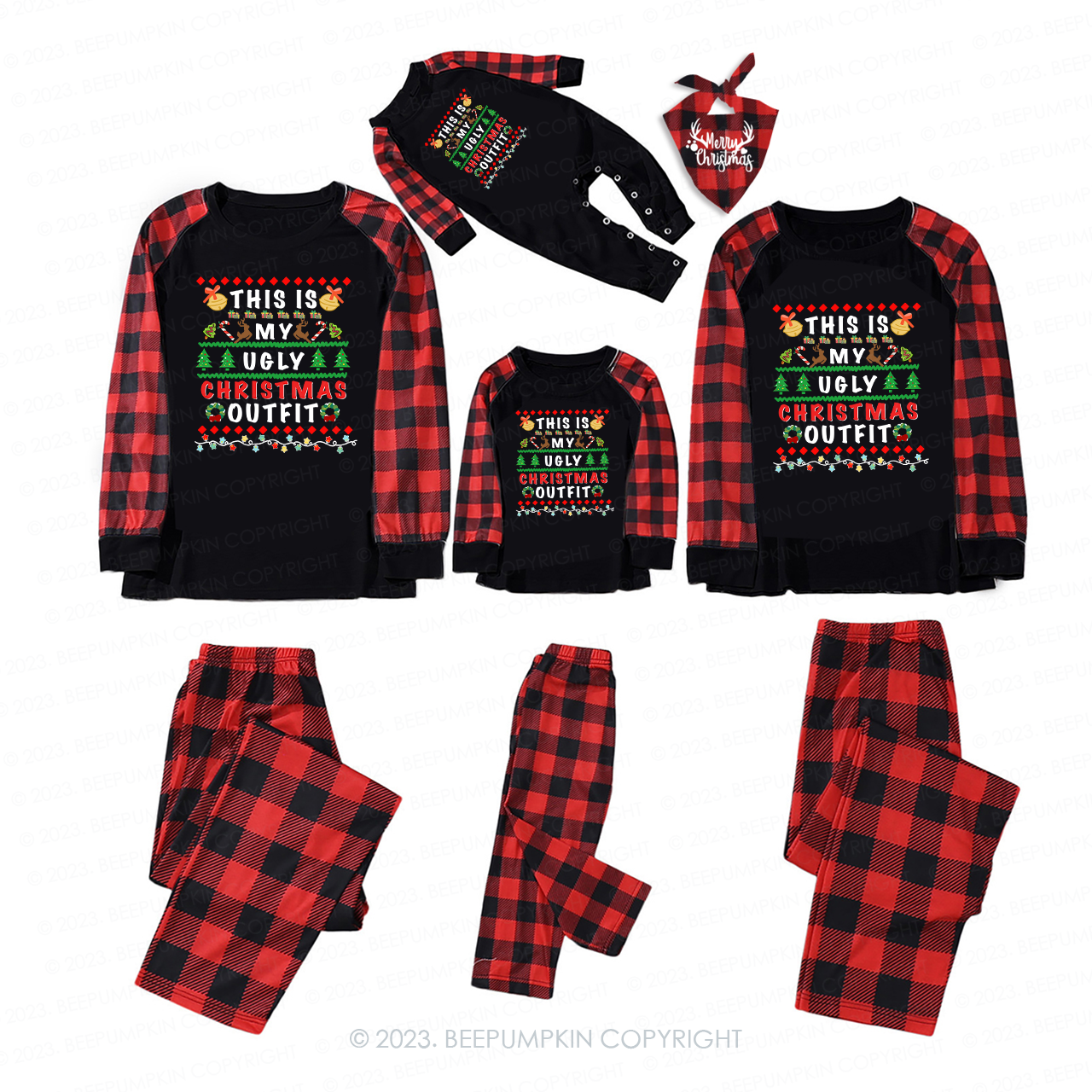 Ugly matching christmas on sale pajamas