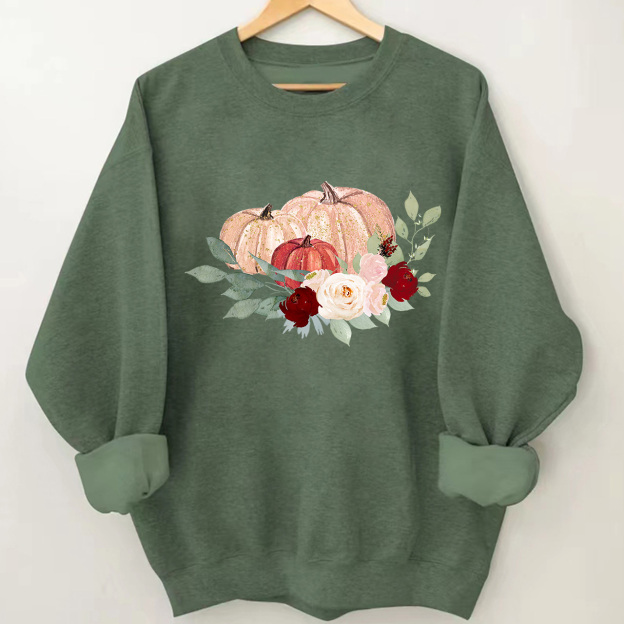 Pretty Fall Watercolor Pumpkin Sweatshirts For Her