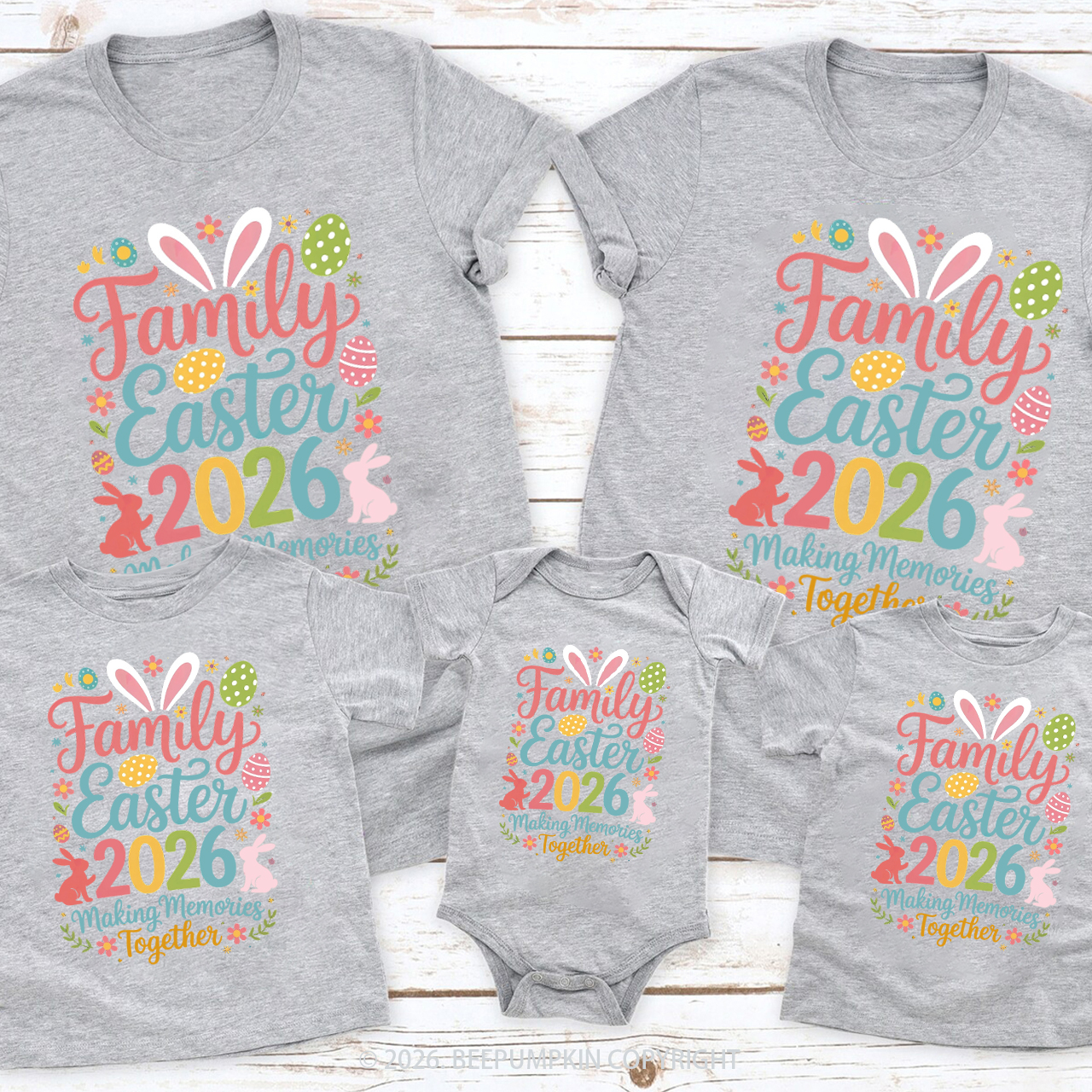 Easter 2026 Bunnies Family Matching Tees