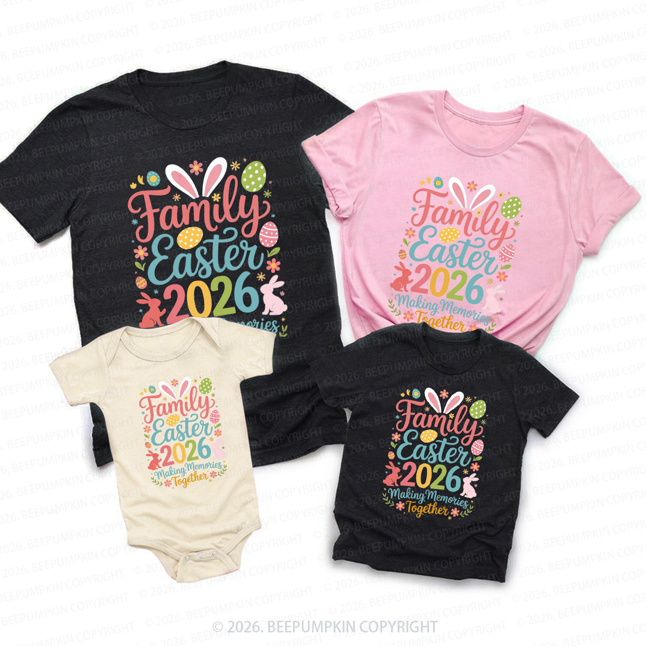 Easter 2026 Bunnies Family Matching Tees