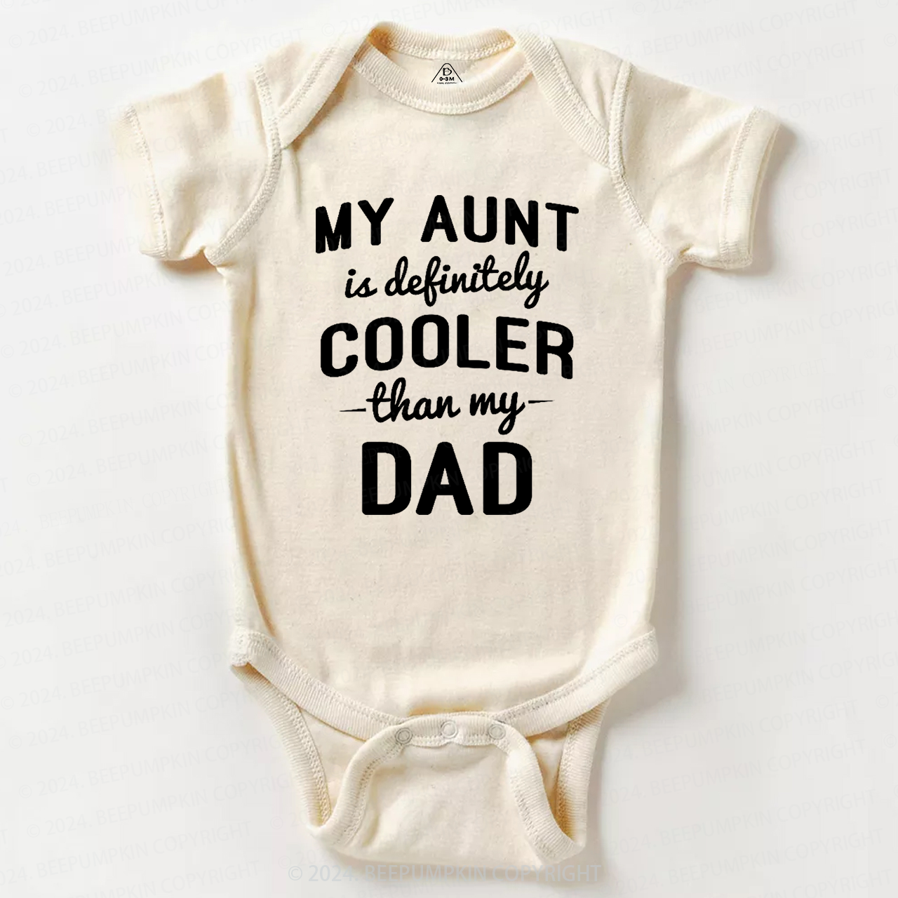 Funny My Aunt Is Definitely Cooler Than My Dad Baby Bodysuit 7