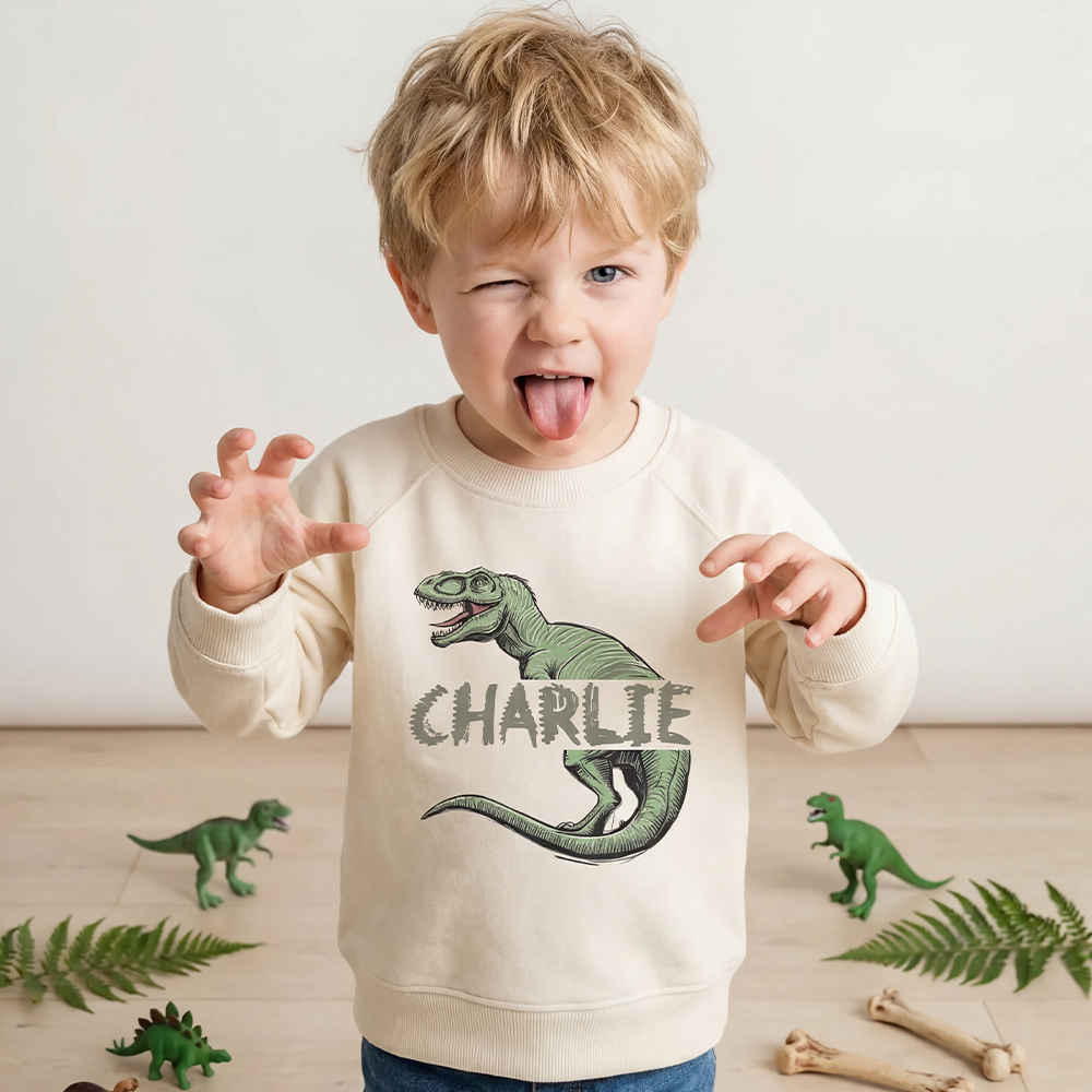 Personalized Roar And Explore Toddler&Kid's Sweatshirt