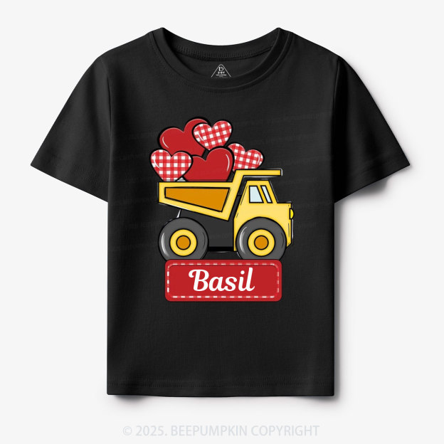 Personalized Truck Valentine Toddler&Kid's Tees Beepumpkin