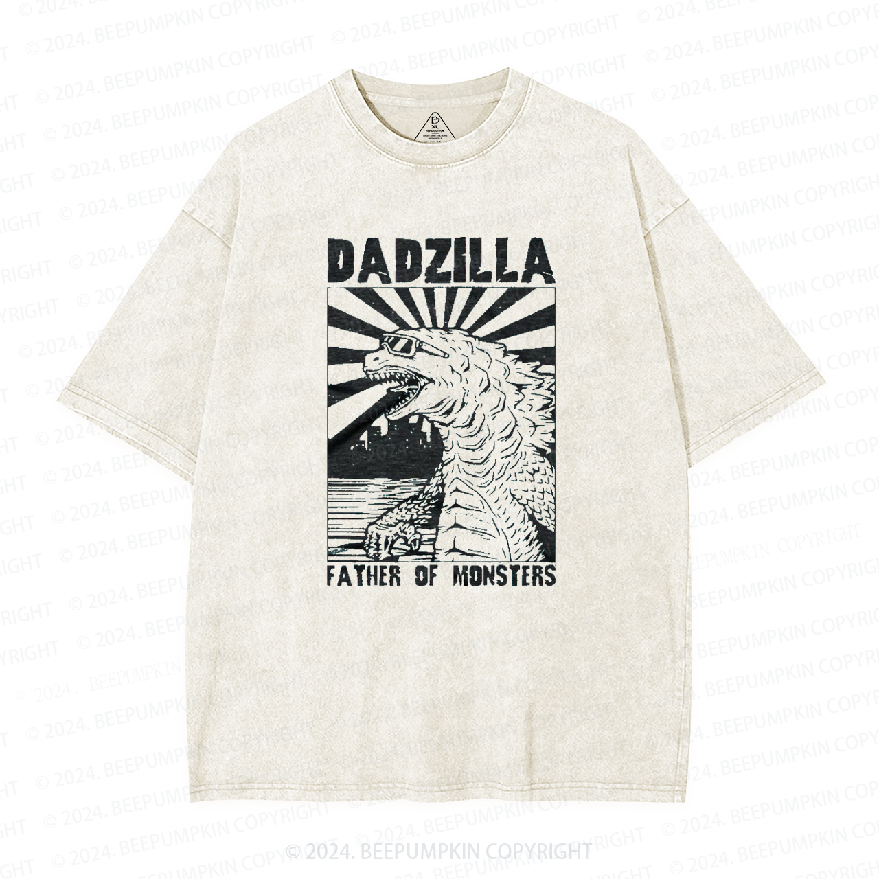 Dadzilla Father Of Monster Dad Washed T-Shirts 