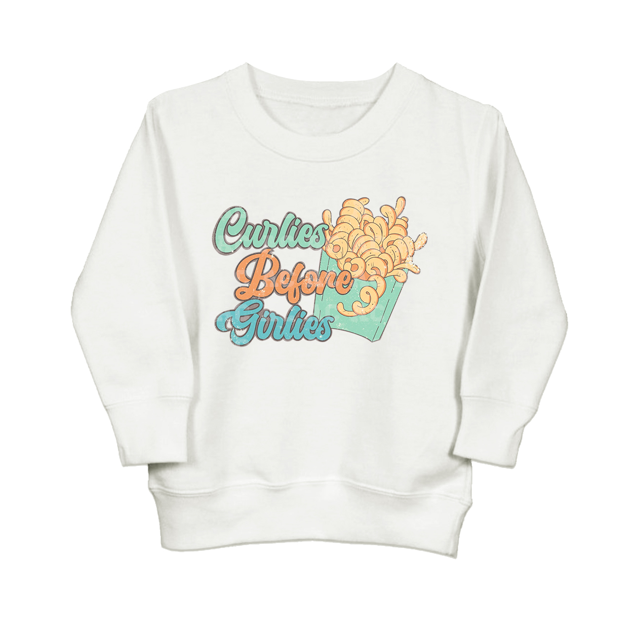 Curlies Before Girlies Kids Sweatshirt Sale-Beepumpkin™