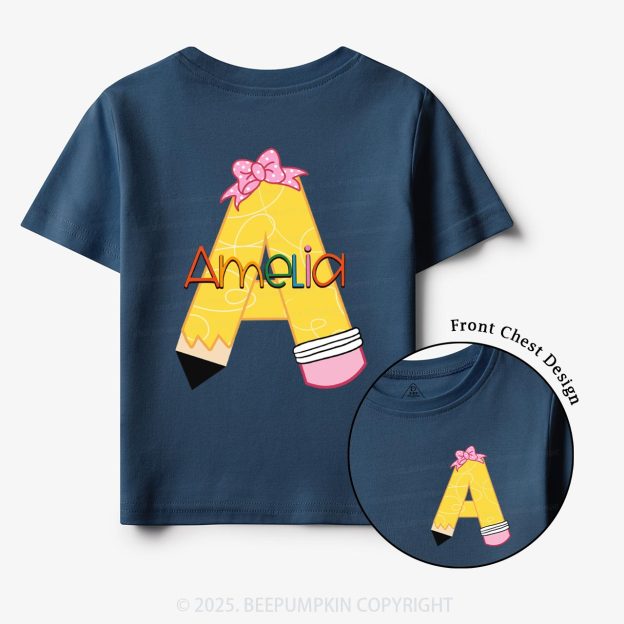 Personalized Pencil Perfect Name Toddler&Kid's Tees Beepumpkin