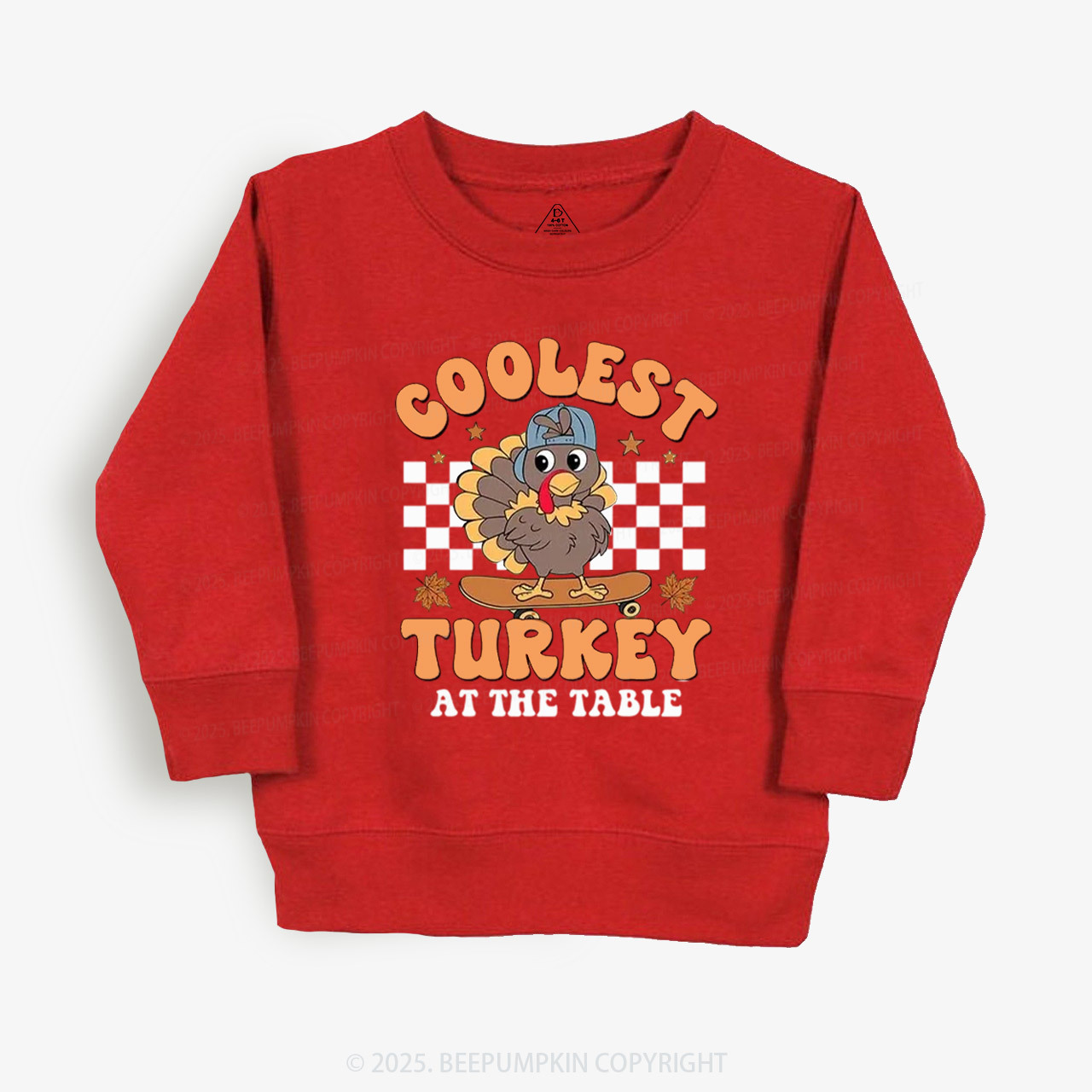 Coolest Turkey At The Table Thanksgiving Kid's Sweatshirt
