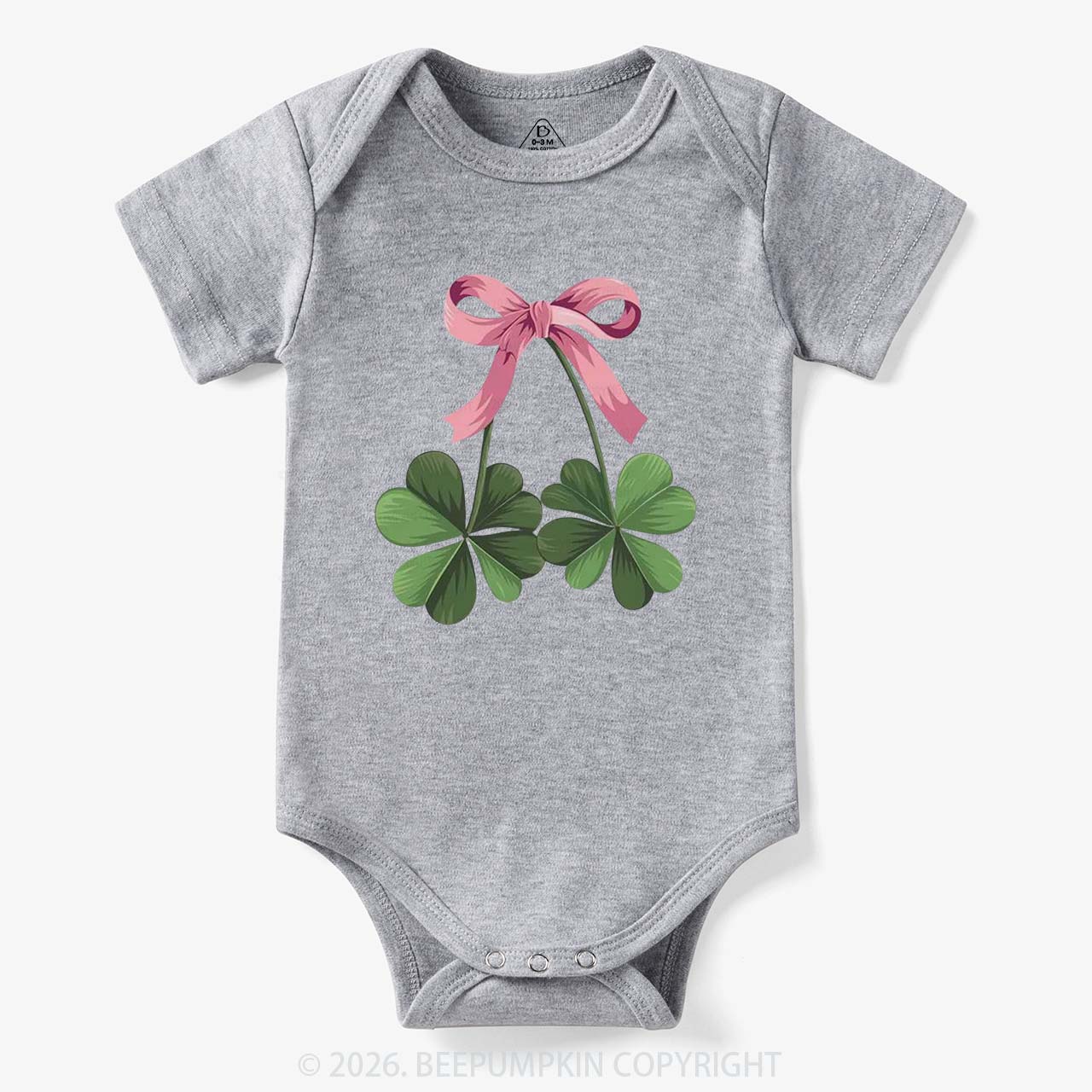 Lucky Shamrock Bow St Patrick's Day Bodysuit