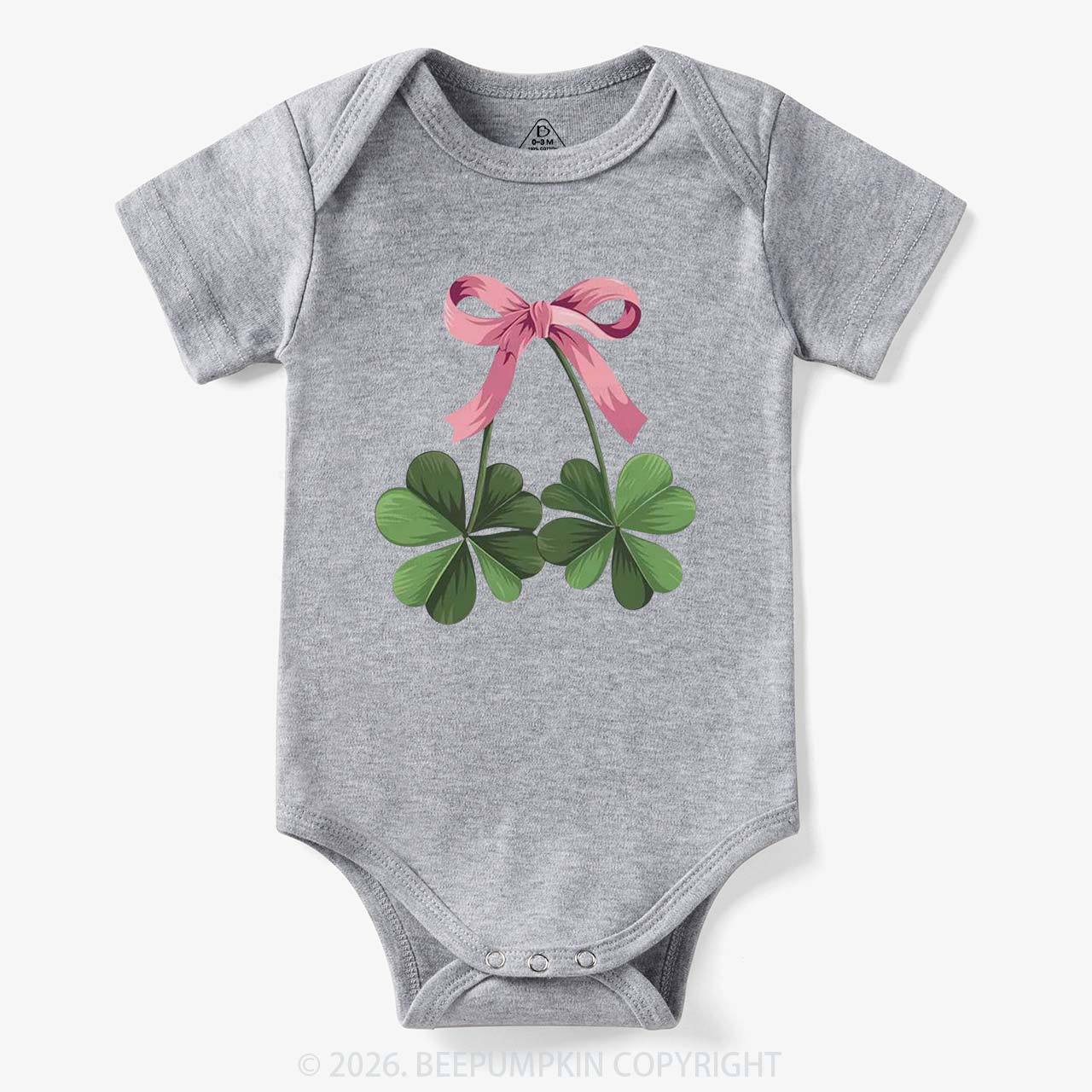 Lucky Shamrock Bow St Patrick's Day Bodysuit