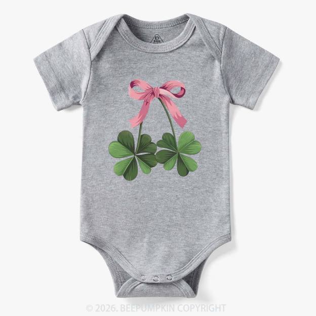 Lucky Shamrock Bow St Patrick's Day Bodysuit