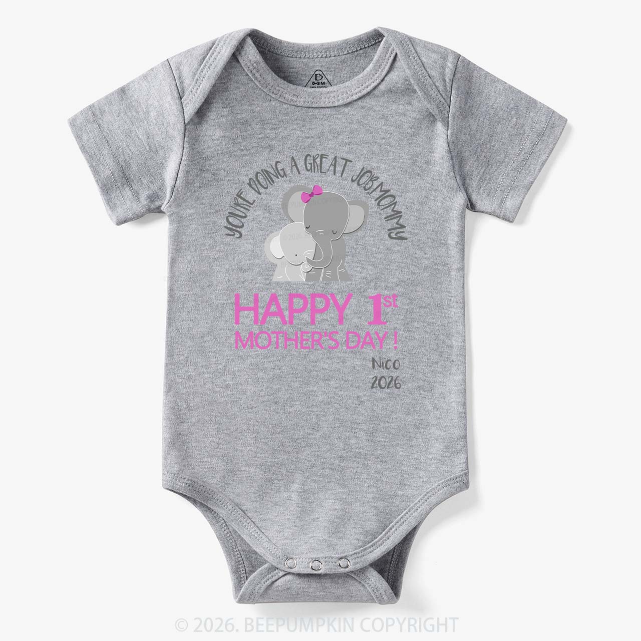 Happy 1st Mother's Day Bodysuit For Baby 