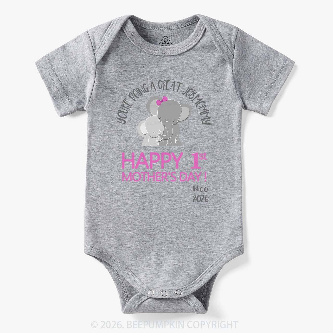 Happy 1st Mother's Day Bodysuit For Baby 