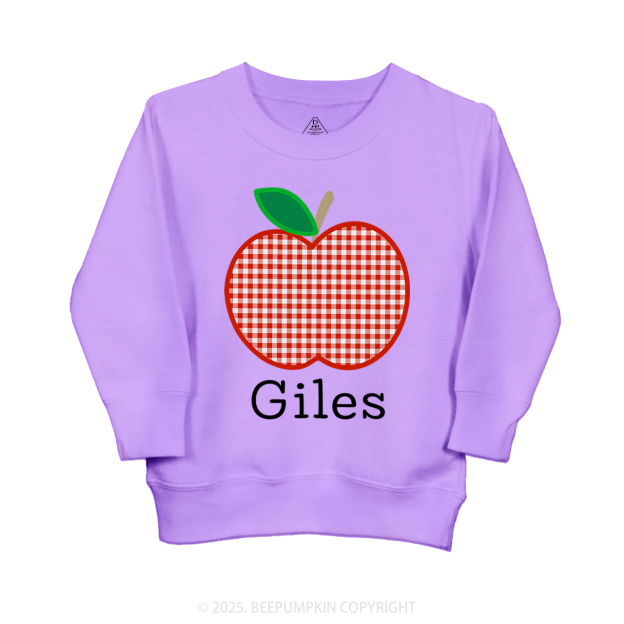 Personalized Red Apple Kid's Sweatshirt