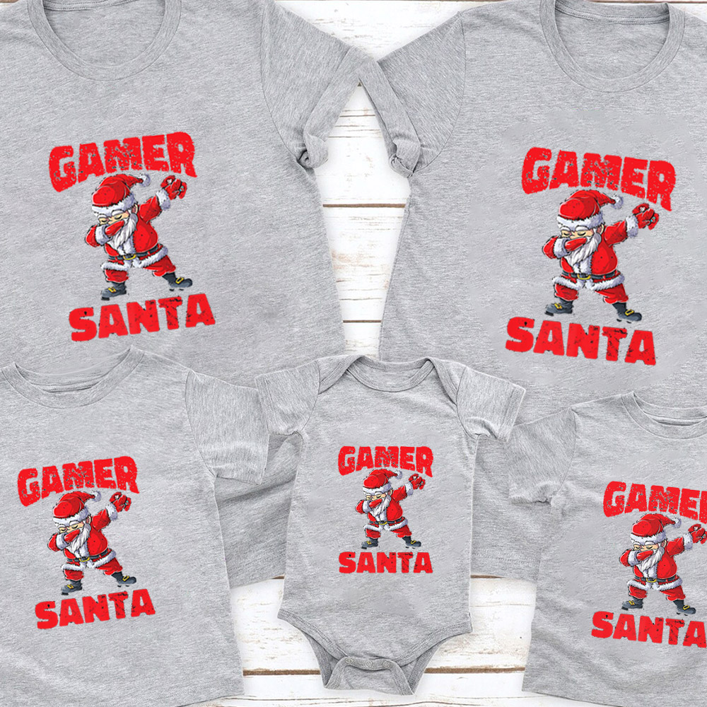 Gamer Santa Christmas Family Matching Shirt
