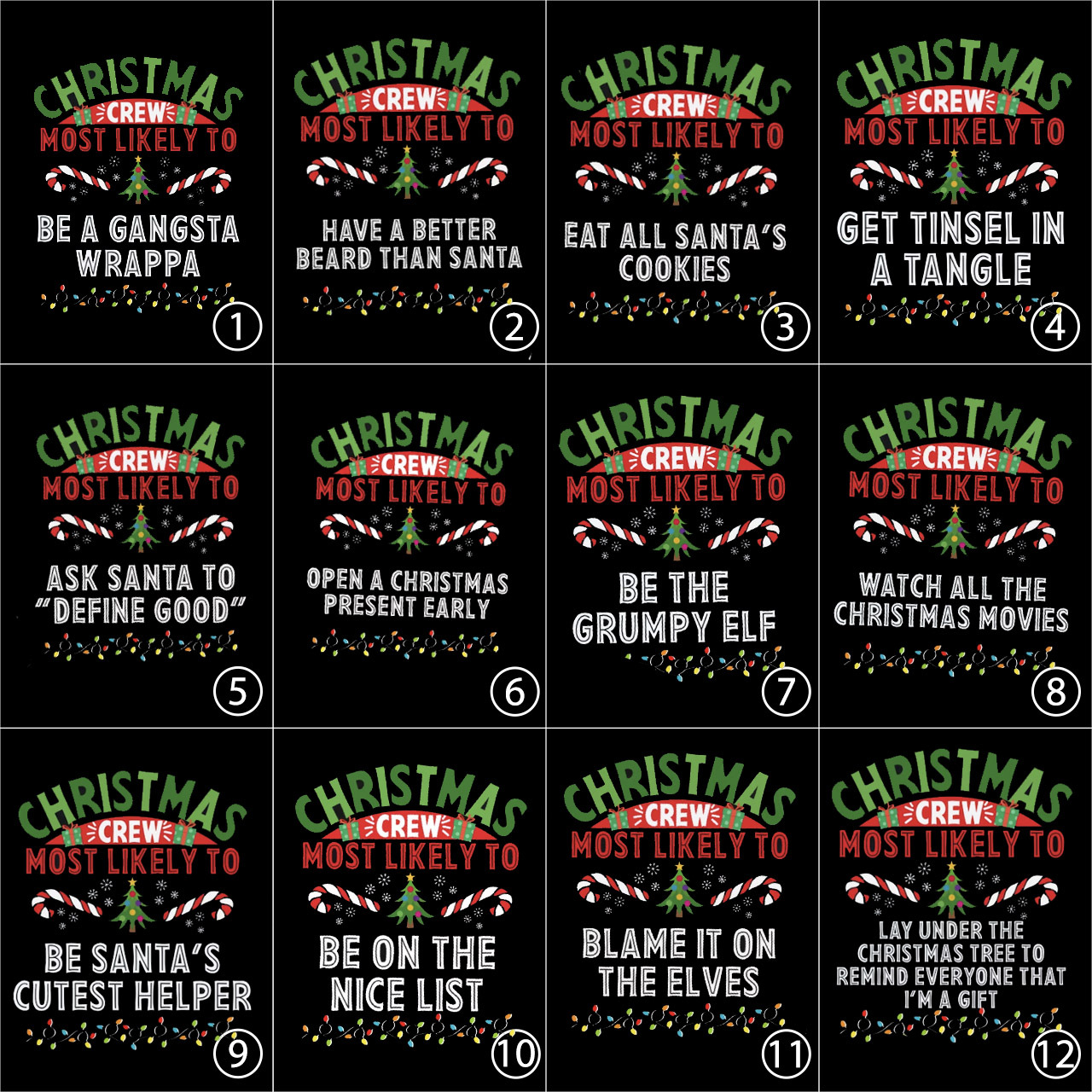 Christmas Crew Most Likely To Family Pajamas Beepumpkin