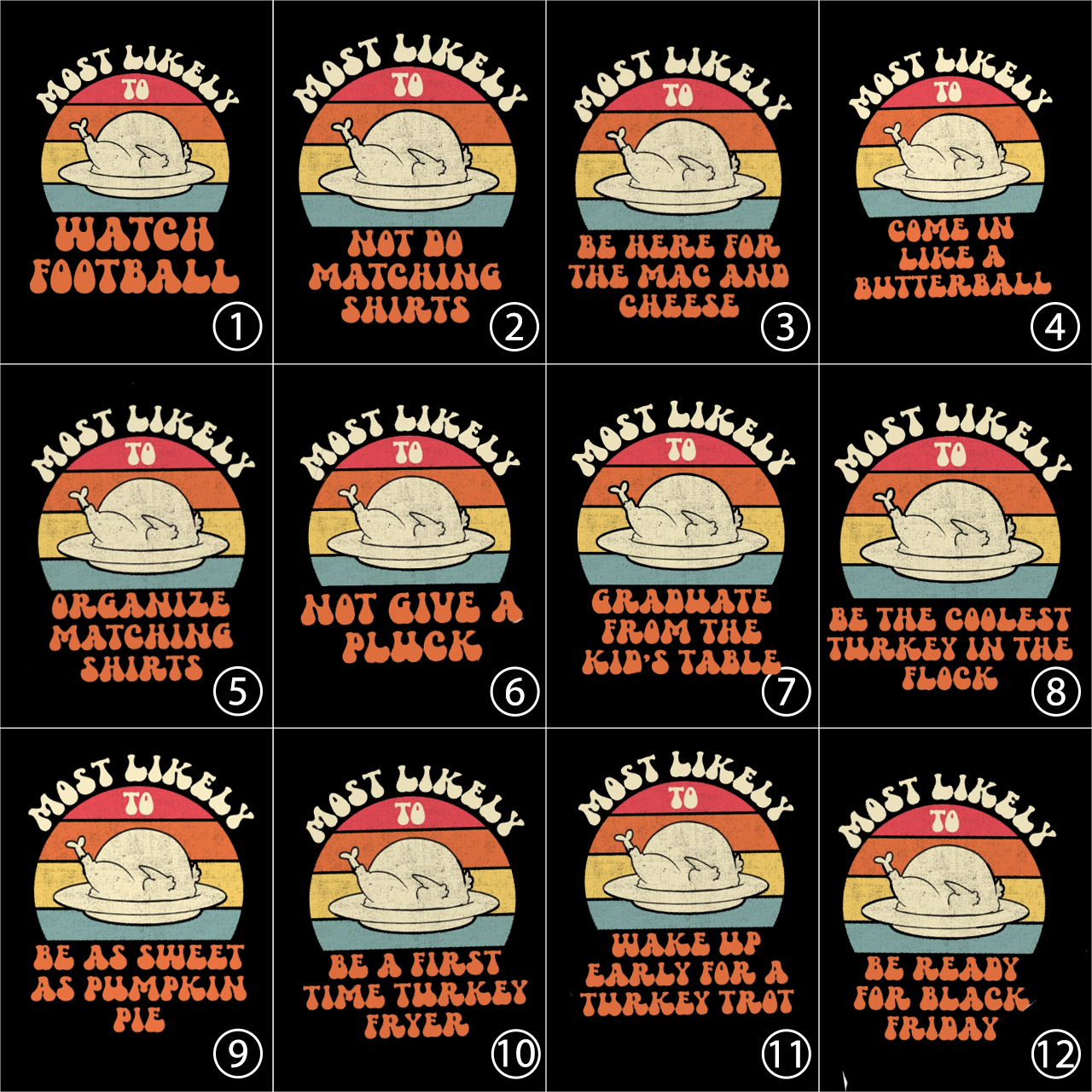 Personalization Most Likely to Thanksgiving Family Shirts Beepumpkin