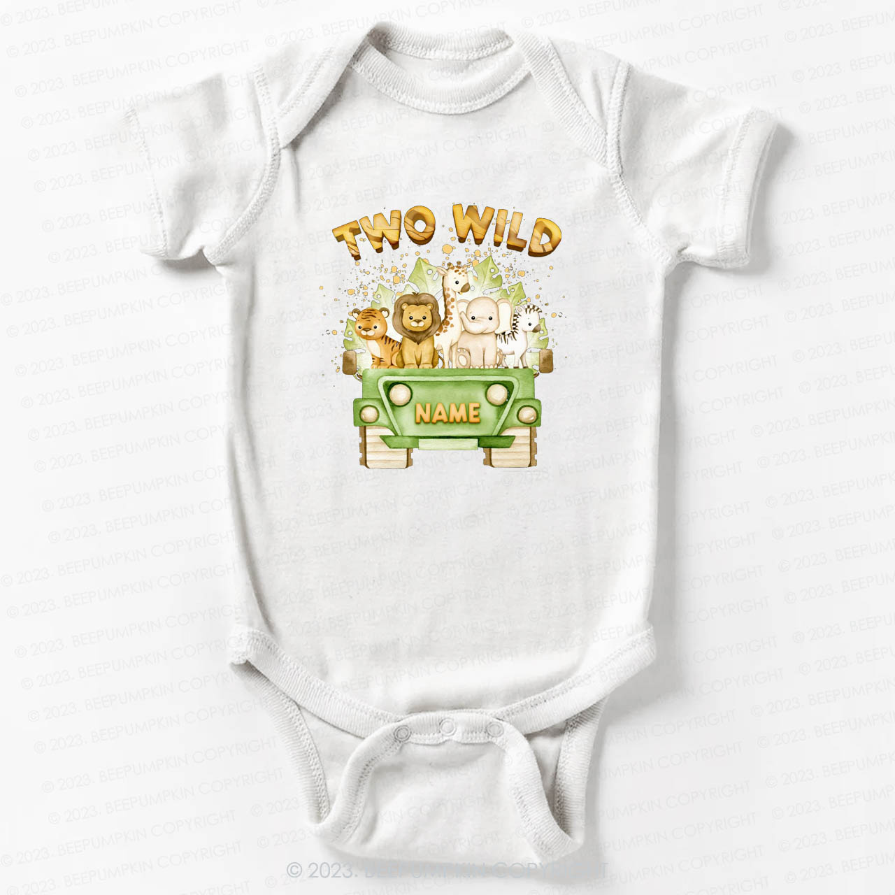 Two Wild Named Safari Bodysuit For Baby