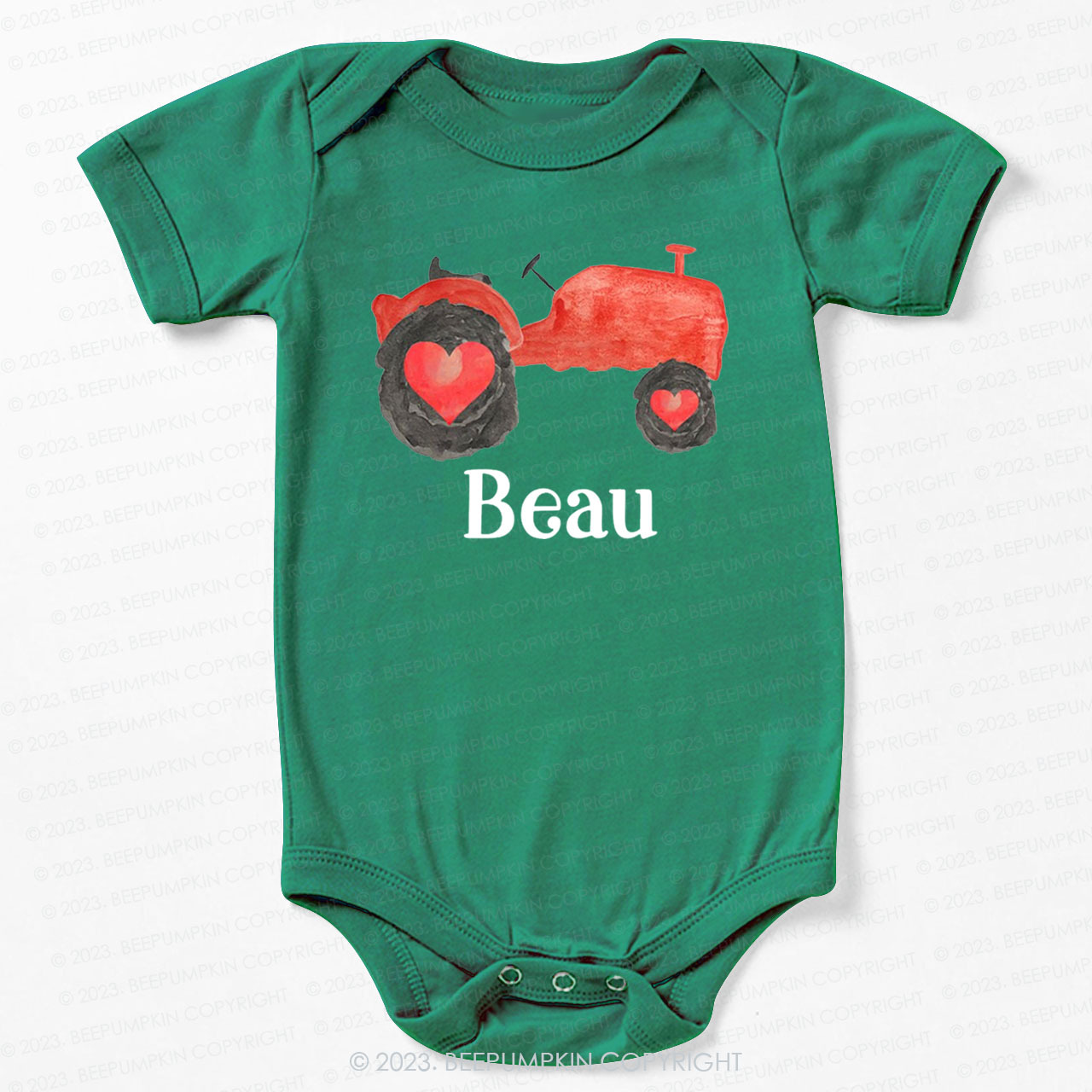 Personalized Valentine Tractor Bodysuit For Baby