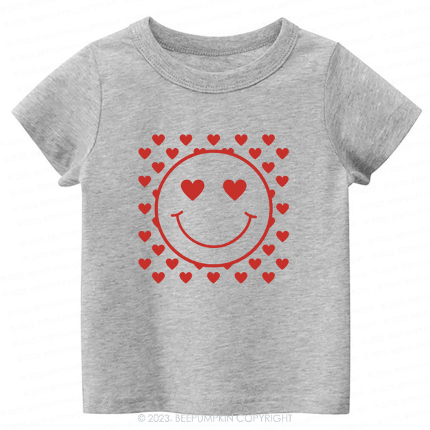 Love Smile Face Valentines Day Kids Tees