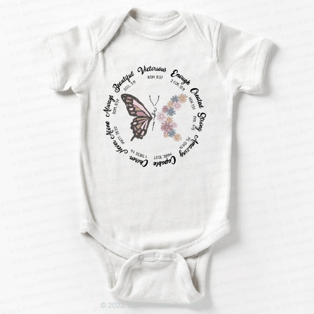 Butterfly Jesus Bible Verse Bodysuit For Baby